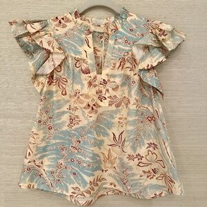 Ulla Johnson Lei Top, Gardenia Print, NWT